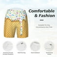 thumbnail image 5 of Lsque Mens Swim Trunks White Ice Cream Pattern - Bathing Suit Compression Liner - Beach Swim Shorts Swimwear - (S-3XL) - Stretch Quick Dry -XX-Large, 5 of 9