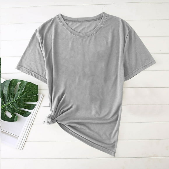 pstuiky camisetas de hombre, Camisa informal lisa de moda para hombre, cuello redondo, manga corta camisas casuales para hombre xl