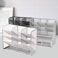thumbnail image 2 of Porte-crayon de Bureau de Ménage École Clips de Rangement Rack de Stockage Organisateur de Papeterie en Acier Inoxydable à Plusieurs Couches Type A Argent, 2 of 9