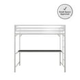 DHP Miles Metal Twin Loft Bed with Desk, White