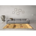 thumbnail image 3 of Ahgly Company Indoor Round Abstract Brown Contemporary Area Rugs, 7' Round, 3 of 4