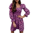 thumbnail image 2 of Qiopertar Mode Robe à Manches Longues Florale de Printemps/été pour Femmes en Solde à Moins de 5$ en Solde, 2 of 7