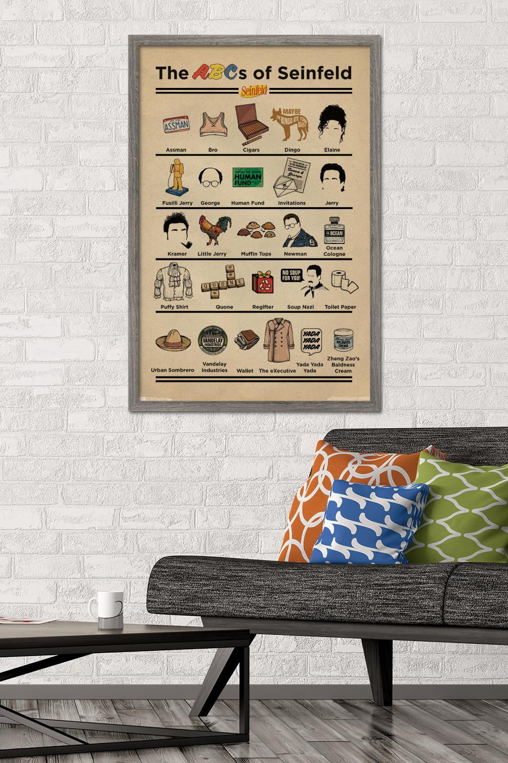 Seinfeld - Abcs Wall Poster, 22.375" x 34", Framed