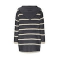 thumbnail image 5 of Drses Womens Color Block Striped Button Up Hooded Chunky Knit Midi Cardigan Long Sleeve Open Front Sweater Coat with Pockets, 5 of 6