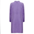 thumbnail image 6 of Arlun Womens Full Zipper Flannel Robes Fuzzy Soft Long Sleeve Loungewear Simple Solid Color Winter Warm Comfortable Sleepwear Casual Loose Knee Length Bathrobe Purple XL, 6 of 8