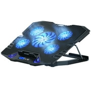 TopMate C5 Gaming Laptop Cooler Cooling Pad for 10-15.6" Laptop, Laptop Fan Cooling Stand with 5 Quiet Fans Blue Led Light