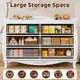 thumbnail image 4 of ANPOO Sleigh Style Baby Diaper Changing Table, 6 Drawer Storage Organizer, Baby Dresser with Changing Table Top, Convertible Nursery Dresser Chest of Drawers, Wood Dresser for Kids Bedroom, White, 4 of 10