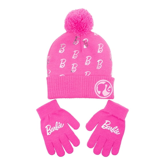 Barbie Beanie Girl's Hat and Glove Set