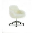 thumbnail image 2 of Linon Home Decor Amber Off-White Faux Fur Office Chair, 2 of 5