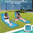 thumbnail image 4 of 2 Packs Folding Lounge Chairs, 5-Position Recline Lawn Chair with Pillow & Storage Pocket  for Sunbathing, Patio Chaise Lounge Lightweight Backpack Camping Chairs (Blue), 4 of 7