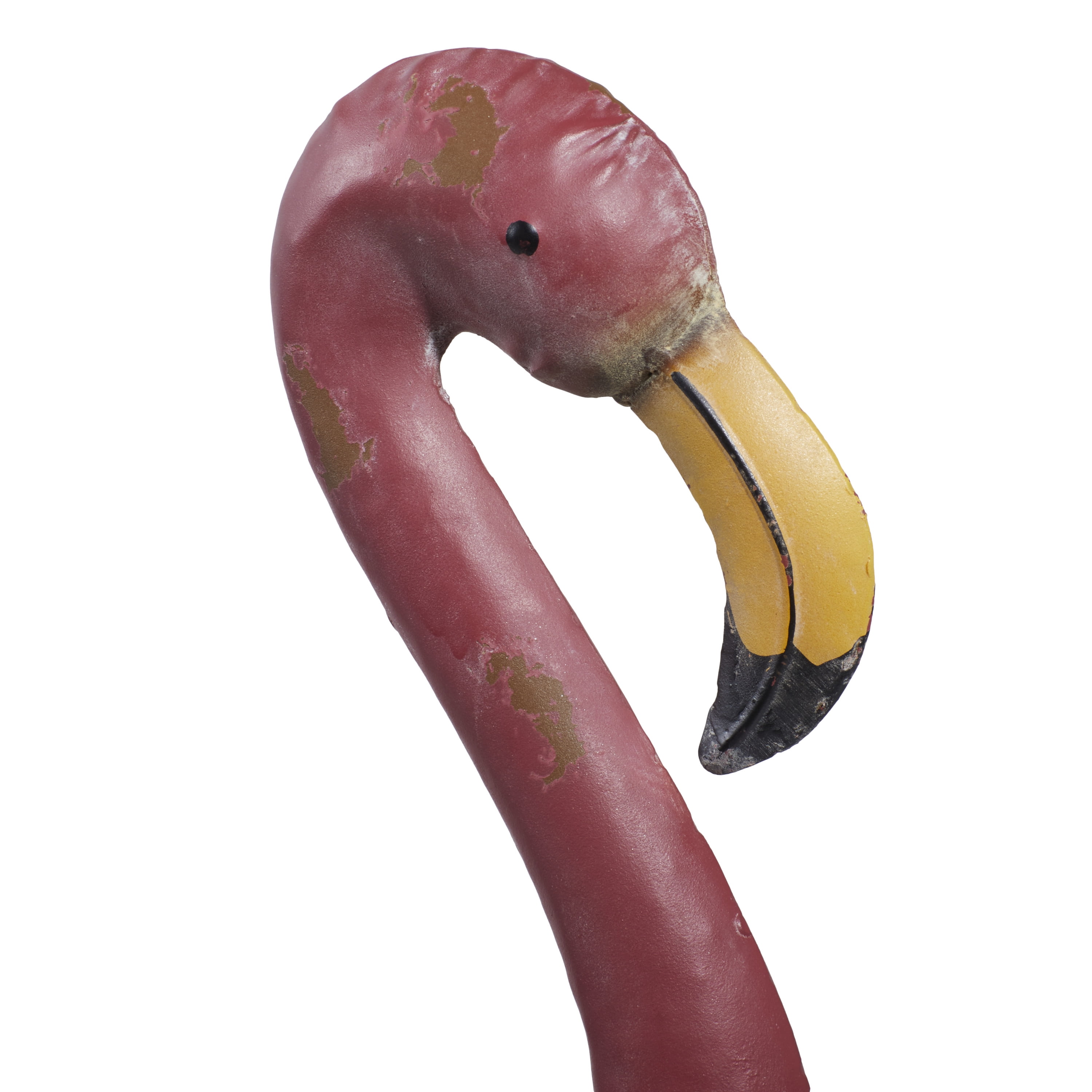 DecMode Coastal Outdoor Metal Standing Pink Flamingo Garden Sculpture, Set of 2 10"W x 38"H