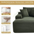 thumbnail image 4 of 66 Inch Chaise Lounge Chair Indoor, Oversized Corduroy Upholstered Boneless Sofa Bed, Deep Seat Sleeper Couch Reading Chairs, Cloud Sofas Couches for Living Room, No Assembly Required (Green), 4 of 8