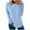Sky Blue, variant on FAIWAD Long Sleeve Shirts for Women Trendy Patchwork Crew Neck Tunic Tops Loose Casual Work Blouses