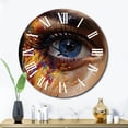 thumbnail image 2 of Designart "Colorful Crying Eye of a Woman I" Fashion Oversized Wall Clock, 2 of 5