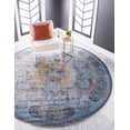 thumbnail image 3 of Unique Loom Baracoa Collection Area Rug - Raul (8' Round Blue/Gray), 3 of 8