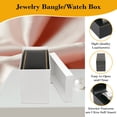 thumbnail image 6 of Novel Box Black Jewelry Box for Bangle/Watch with Gold Trim - Faux Leatherette Storage Case, 6 of 7