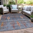 thumbnail image 5 of HomeRoots 625991 5 x 8 ft. Blue & Rust Floral Washable Transitional Indoor & Outdoor Rectangle Area Rug, 5 of 9
