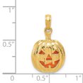 thumbnail image 2 of 14k Yellow Gold Enameled Inside 3D Cut-Out Pumpkin Charm Pendant, 2 of 2