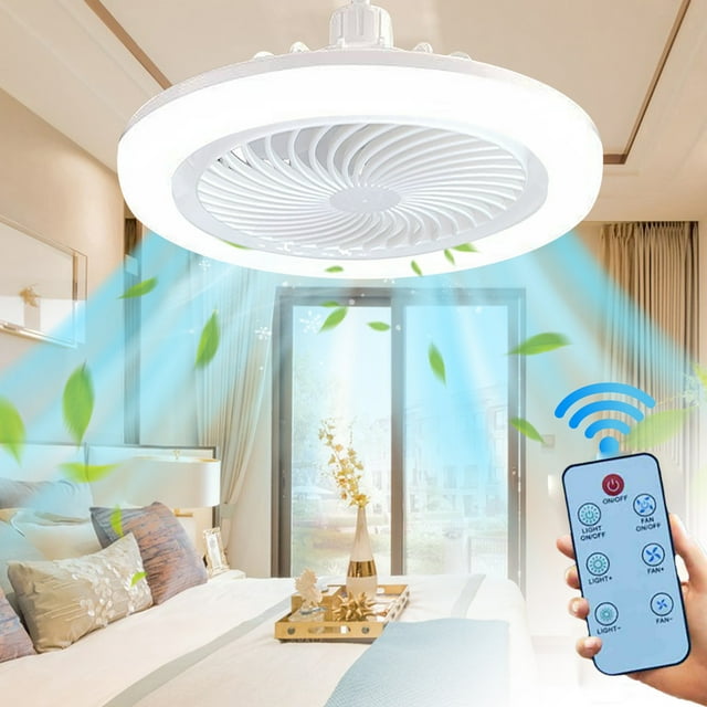 DPTALR Ceiling Fan With Lights Enclosed Low Fan Light Ceiling Light With Fan Hidden Electric Fan Delier With Remote Control