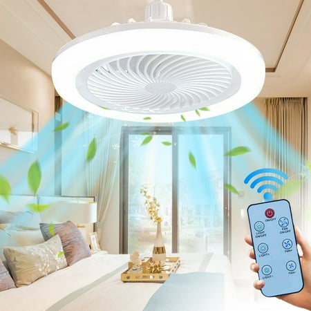 

Byikun Enclosed Ceiling Fan with LED Light - 9.8 Diameter Remote-Controlled 3-Speed Fan and Dimmable Light Silent Operation Energy-Saving for Home Bedrooms and Rooms