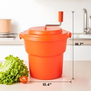 Hakka Brothers 2.5 Gallon Commercial Manual Salad Spinner, 10 Qt Lettuce Dryer