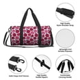 thumbnail image 6 of Xecao Rose Flowers print Round Travel Duffel Bag is a foldable gym bag with an inner pocket, perfect for travel sports, 6 of 8