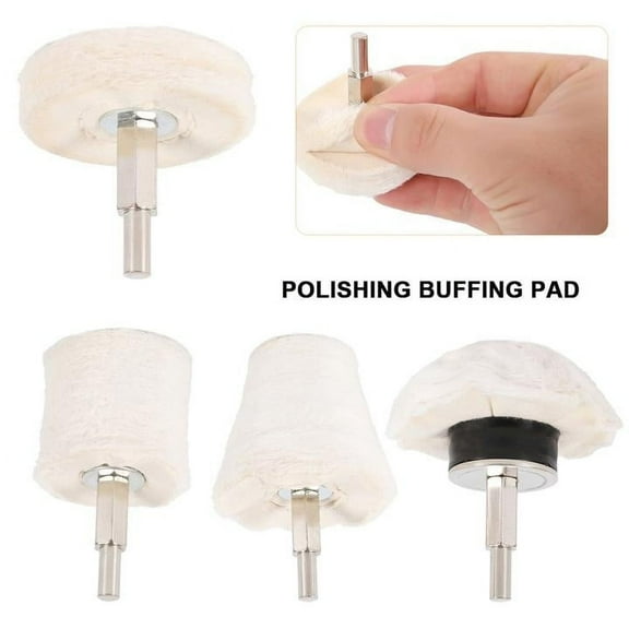 Qenwkxz 4pcs/kit Aluminum Stainless Polishing Buffing Pad Mop Wheel Drill Kit for Car Polisher