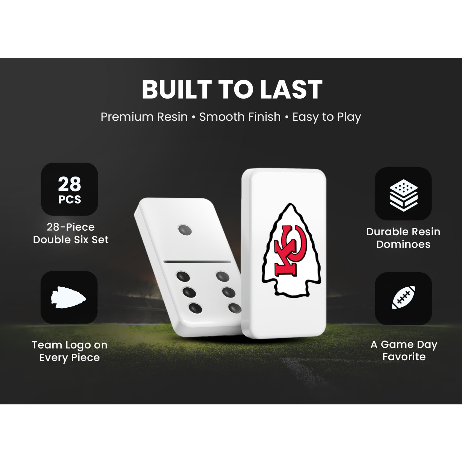 MasterPieces NFL Kansas City Chiefs Dominoes Game photo 4