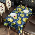thumbnail image 2 of Yellow Lemon Fruit Slices Blue Pattern Rectangle Tablecloth 60"x120",Waterproof Polyester Rectangle Table Cloth, Wipeable Spillproof Polyester Tablecloth for Dining, Camping, Indoor and Outdoor, 2 of 6