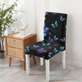thumbnail image 4 of Washable Butterfly Floral Dining Chair Covers Set of 4, Stretch Polyester Slipcovers, Removable Seat Protector for Banquet or Home, 4 of 7
