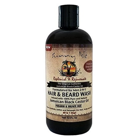 Sunny Isle Jamaican Black Castor Oil 2-N-1 Hair & Beard Wash Formulated for Men
