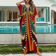 thumbnail image 4 of XIAOCHA Butterfly Print Kaftan Dress for Women Oversized Flowy Batwing Sleeve V Neck Maxi Dress Airy Bold Beach Dresses, 4 of 4