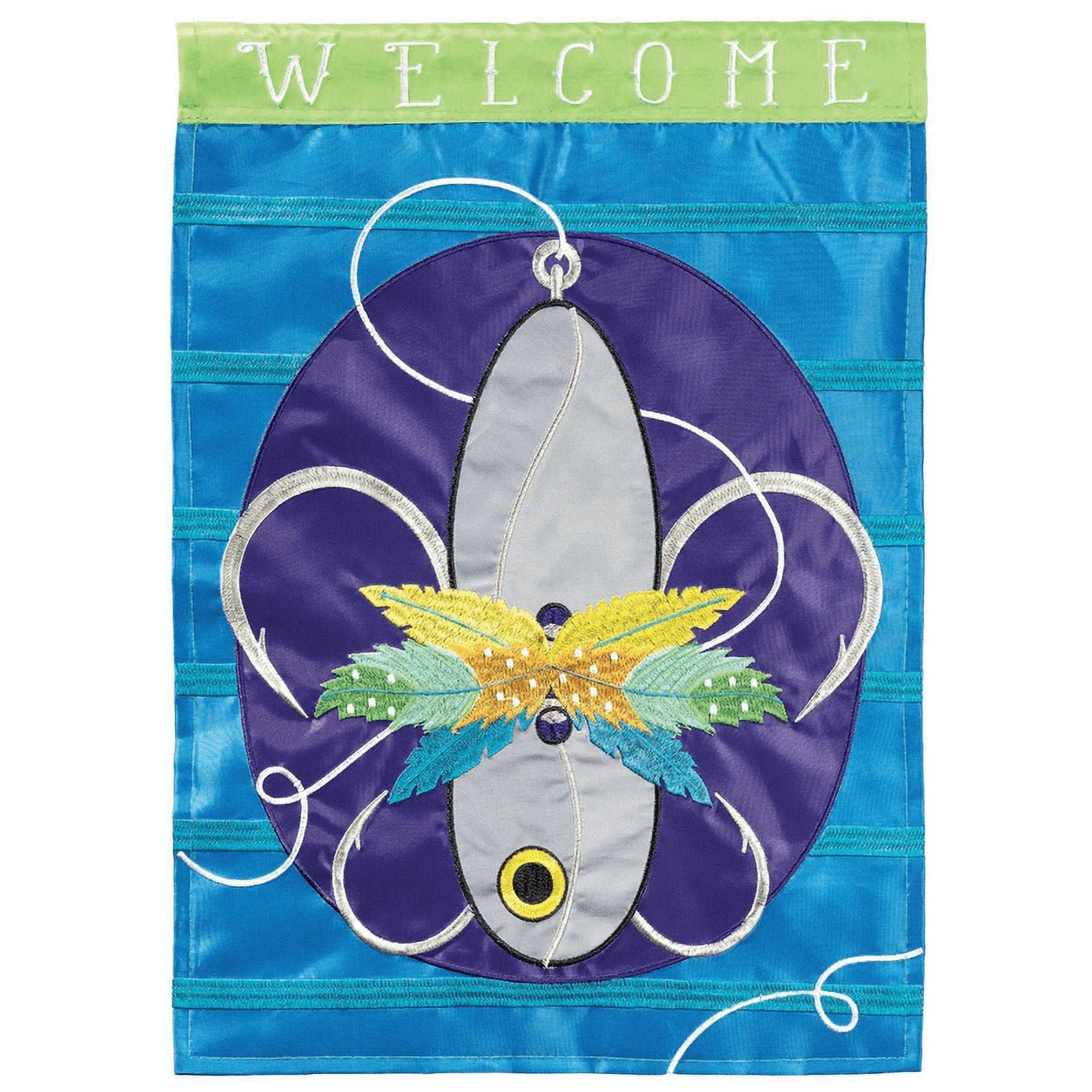 Magnolia Gardens M011600 Fleur De Lis Fishing Lure Garden Flag