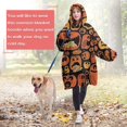 thumbnail image 4 of Wearable Oversized Blanket,Halloween Crazy Pumpkins Pattern Wearable Blanket Hoodie for Adults,Cozy Hooded Blankets with Super Pockets,Super Warm Fuzzy Pullover for Women & Men, 4 of 6