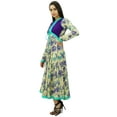thumbnail image 3 of Bimba Women's Long Sleeve Maxi Dress With Attached Jacket Floral Anarkali Kurta, 3 of 7