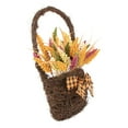 thumbnail image 2 of Northlight Autumn Harvest Hanging Basket with Artificial Foliage and Checkered Bow - 22", 2 of 6