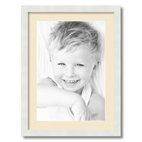 ArtToFrames 17x23" Matted Picture Frame with 13x19" Single Mat Photo Opening Framed in 1.25" Satin White Frame and 2" Alabaster Mat (FWM-3966-17x23)