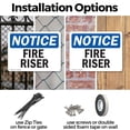 thumbnail image 3 of (2 Pack) Fire Riser OSHA Notice Sign 10 Inch X 7 Inch Indoor / Outdoor Rust-Free Aluminum Metal Signs for Workplace, Workshop, and Construction Site, Made in the USA, 3 of 8