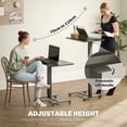 thumbnail image 3 of Bureau Roulant à Hauteur Réglable - Bureau Debout Pneumatique Noir avec Roulettes / Table Mobile pour Portable de 43 Pouces pour Bureau à Domicile et Espaces de Travail Flexibles, 3 of 7