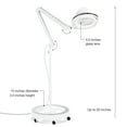 thumbnail image 3 of Brightech Lightview Pro Rolling Wheel Base 3 Diopter Magnifier Floor Lamp, White, 3 of 11