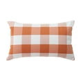 thumbnail image 2 of Outdoor Pillow Covers 12x20 Farmhouse Pillow Covers Fall Orange Plaid Stripes for Couch Sofa Living Room, 2 of 9