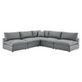 thumbnail image 2 of Modway Commix 5-Piece Down Filled Overstuffed Vegan Leather Sectional Sofa in Gray, 2 of 10