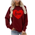 thumbnail image 2 of VBARHMQRT Chandails à Capuche pour Femmes Chandail Quotidien Maison Extérieur Entraînement Manches Longues Col Rond T-Shirt Haut Imprimé Chandail en Molleton Blouse de Rue Mode Urbaine, 2 of 7