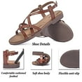 thumbnail image 3 of Ataiwee Women's Flat Slide Sandals - Fashion Adjustable Cross Strappy Braided Flat Summer Shoes., 3 of 6
