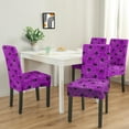 thumbnail image 2 of Halloween Spider Web Chair Covers for Dining Room Set Of 4, Purple Stretch Dining Chair Cover 4 Pieces, Washable Kitchen Parsons Chair Slipcovers 4 Pack, Removable Seat Protector for Home and Party, 2 of 6