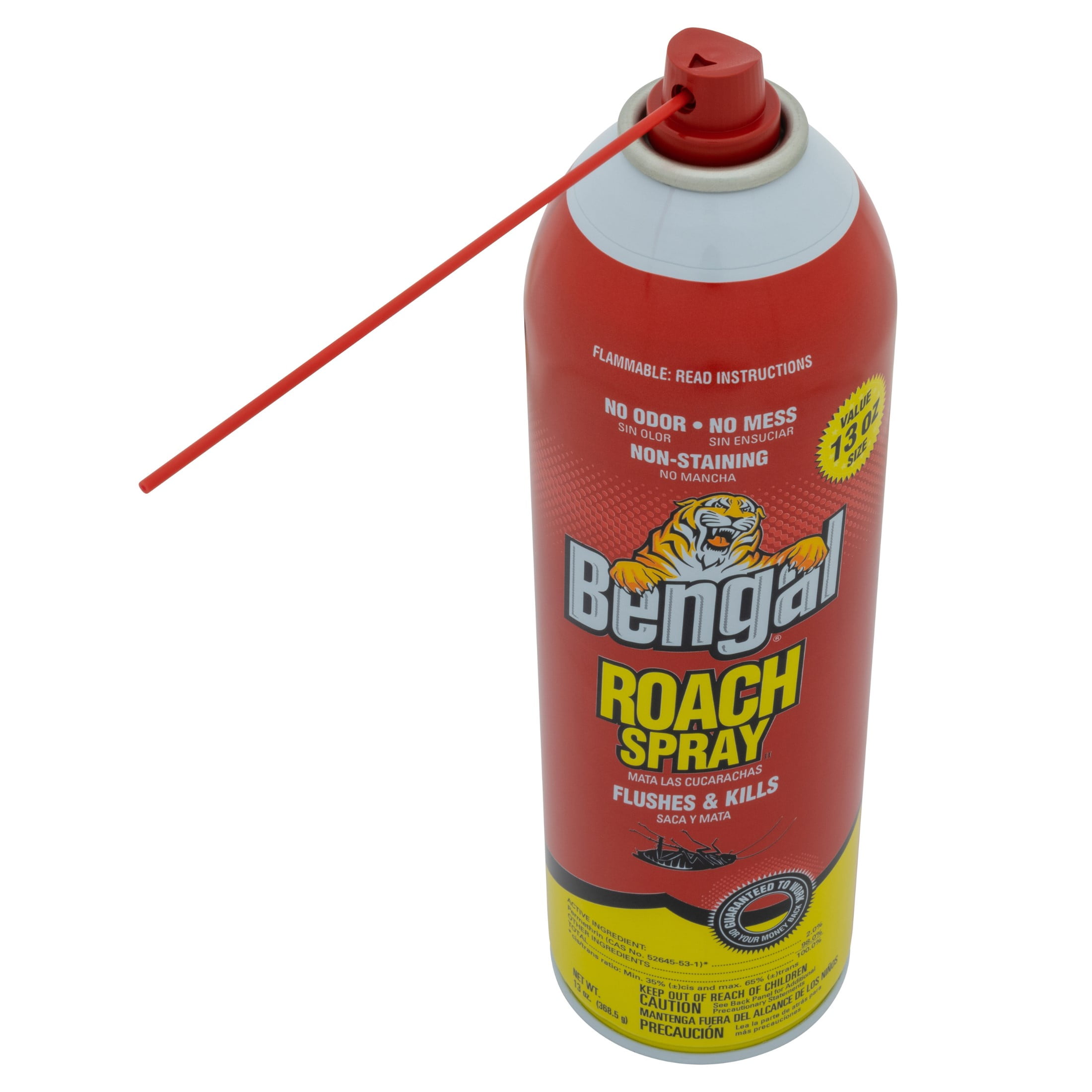 Bengal Roach Spray, Odorless Stain-Free Dry Spray, 13 oz Aerosol Can