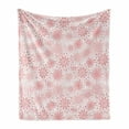 thumbnail image 1 of Floral Soft Flannel Fleece Blanket, Monochrome Simple Bushes Flowers and Leaves Botanical Rhythmic Illustration, Cozy Plush for Indoor and Outdoor Use, 70" x 90", Pale Pink and White, by Ambesonne, 1 of 6