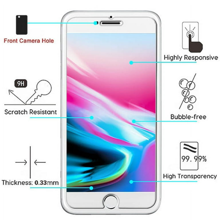 Tempered Glass Screen Protector for iPhone SE/8/7/6/6s