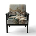 thumbnail image 4 of Designart "Meticulously Rendered Beige Orchid Blossoms II" Beige Floral Orchid Upholstered Accent Chair - Traditional Arm Chair For Bedroom, 4 of 5