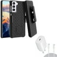 thumbnail image 1 of 25W Fast Home Charger w Case Belt Clip for Samsung Galaxy S21 - PD Type-C 10ft USB-C Cable , Holster Swivel Cover, 1 of 13